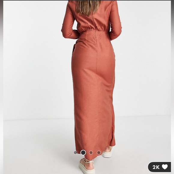 ASOS long sleeve maxi dress with wrap skirt - Picture 3 of 4